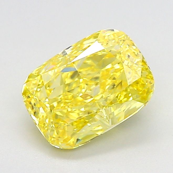 1.63 CT Fancy Vivid Yellow CUSHION MODIFIED