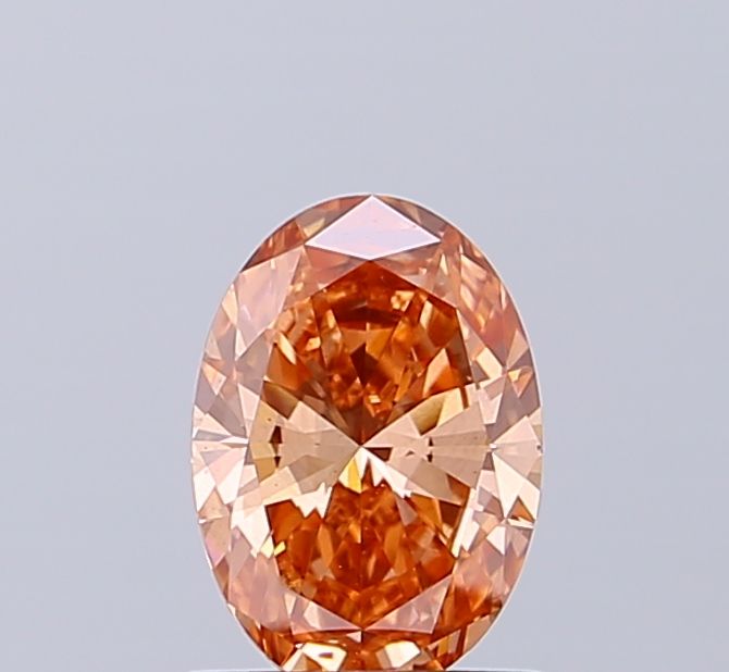 1.0 CT Fancy Vivid Orangey Pink OVAL
