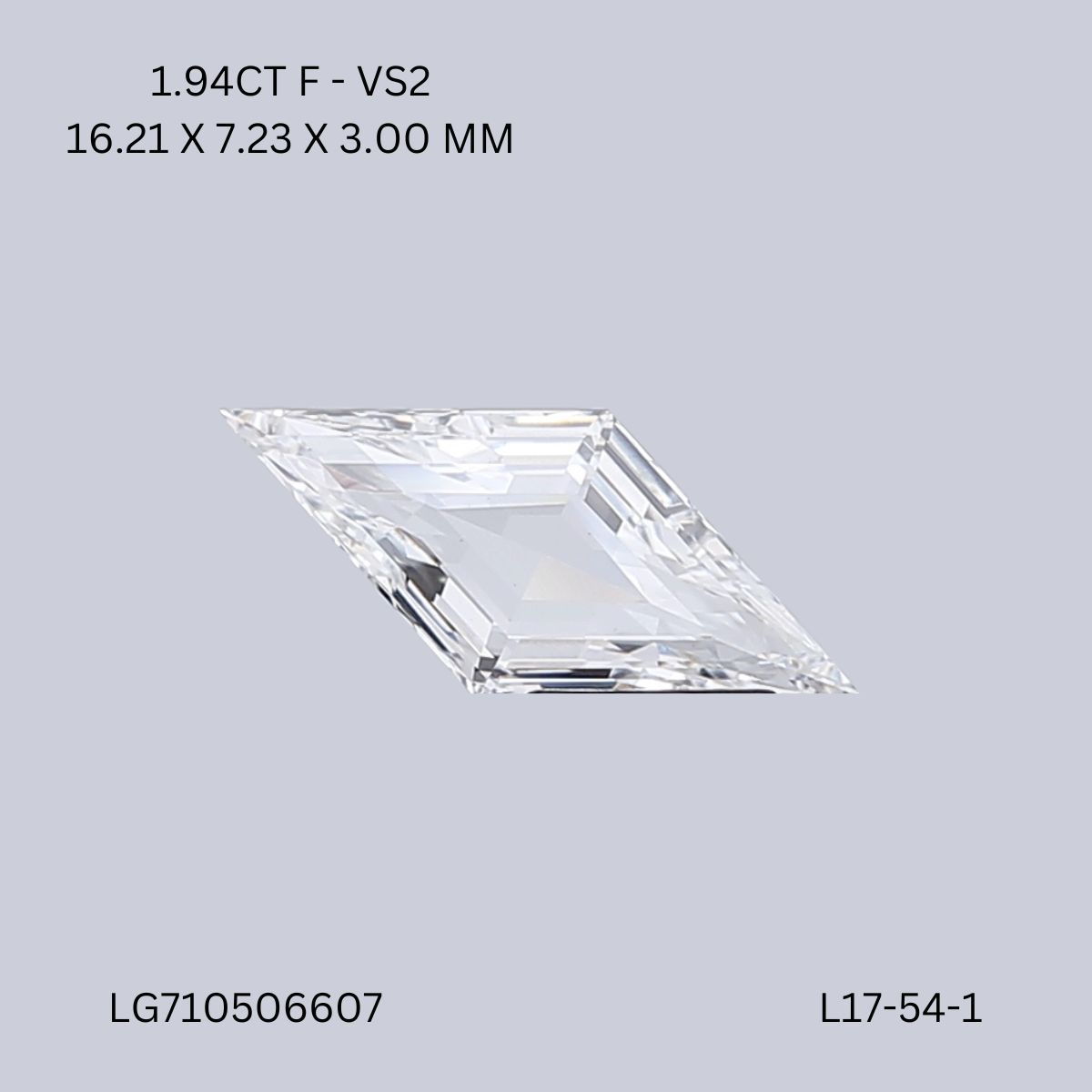 1.94 ct lab-grown Lozenge Diamond