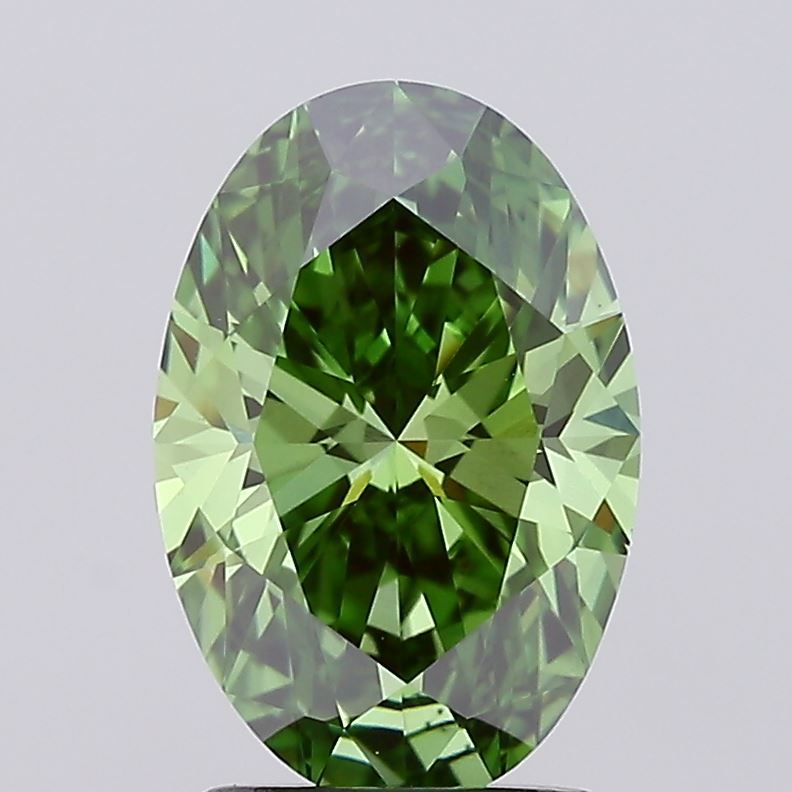 2.01 CT Fancy Vivid Green OVAL