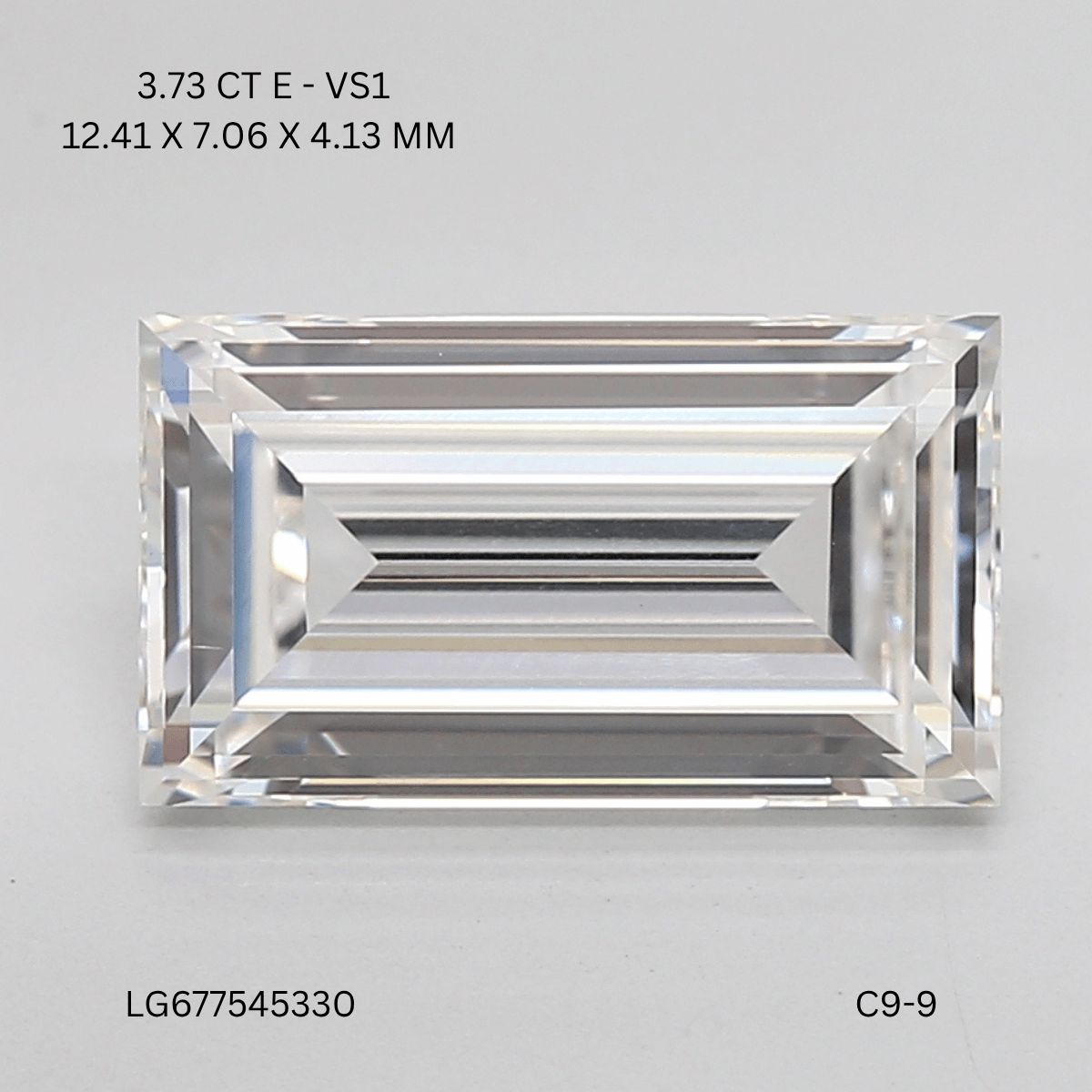 3.73 ct lab-grown Baguette Diamond