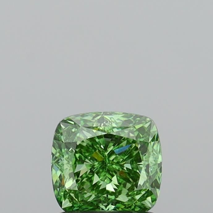 1.0 CT Fancy Vivid Green CUSHION MODIFIED