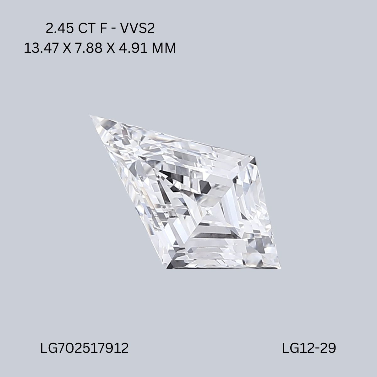 2.45 ct lab-grown Kite Diamond