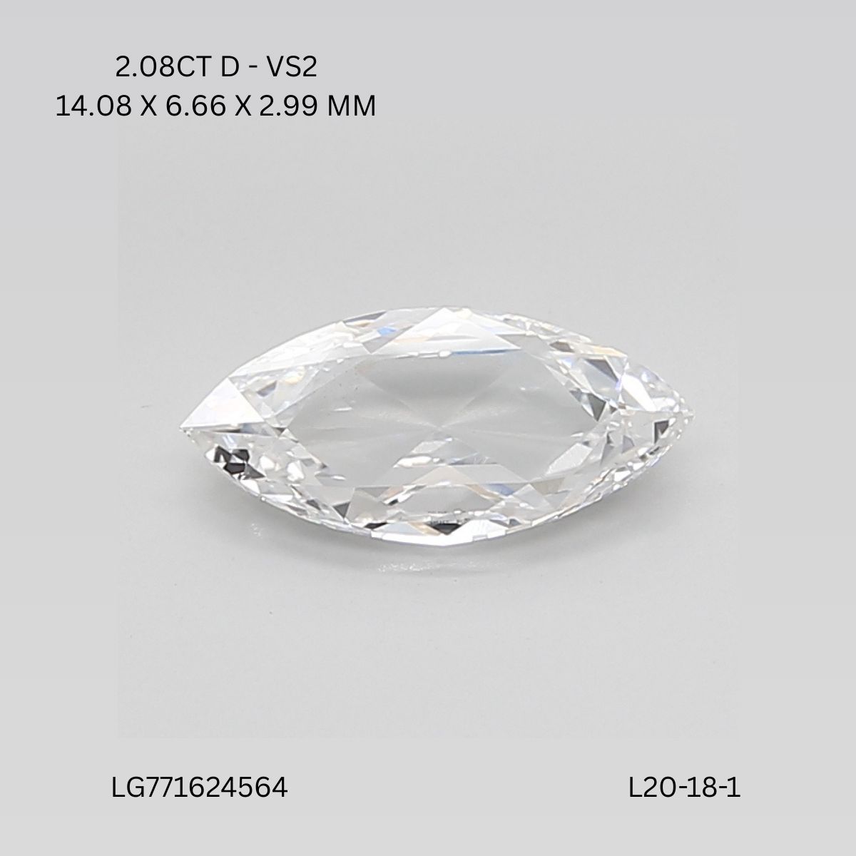 2.08 ct. marquise Lab Grown Diamond front image