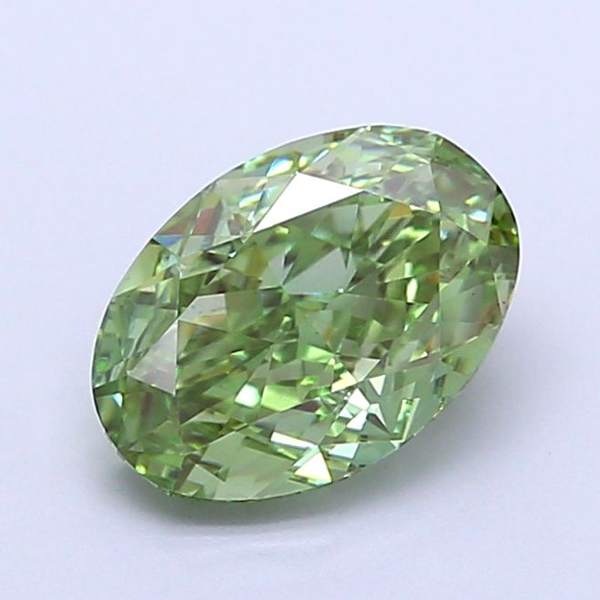 1.46 CT Fancy Vivid Green OVAL