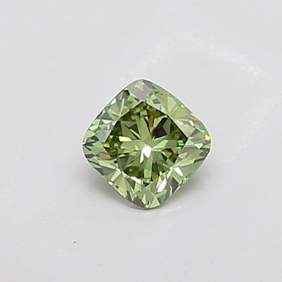 0.58 CT Fancy Vivid Green CUSHION MODIFIED