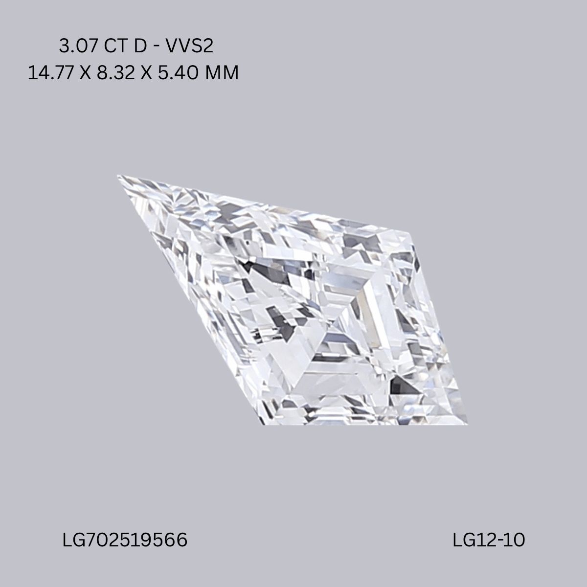3.07 ct lab-grown Kite Diamond