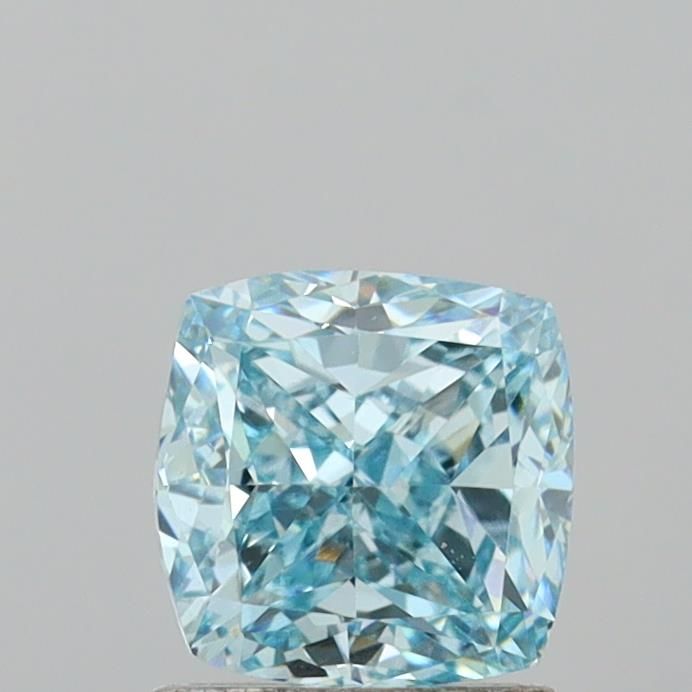 1.59 CT Fancy Intense Greenish Blue CUSHION MODIFIED