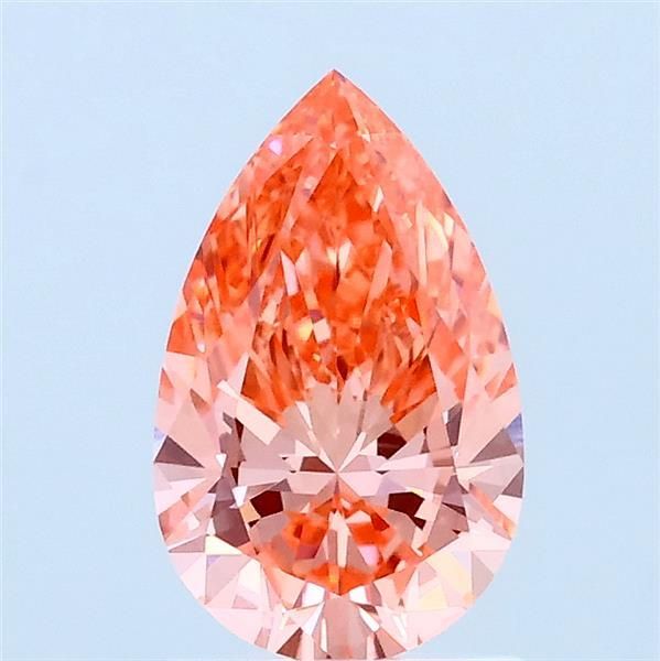 1.0 CT Fancy Vivid Orangey Pink PEAR