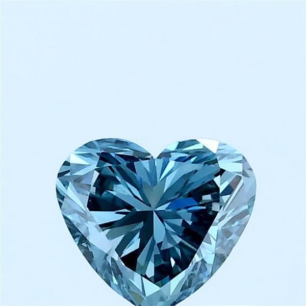 0.56 CT Fancy Vivid Greenish Blue HEART