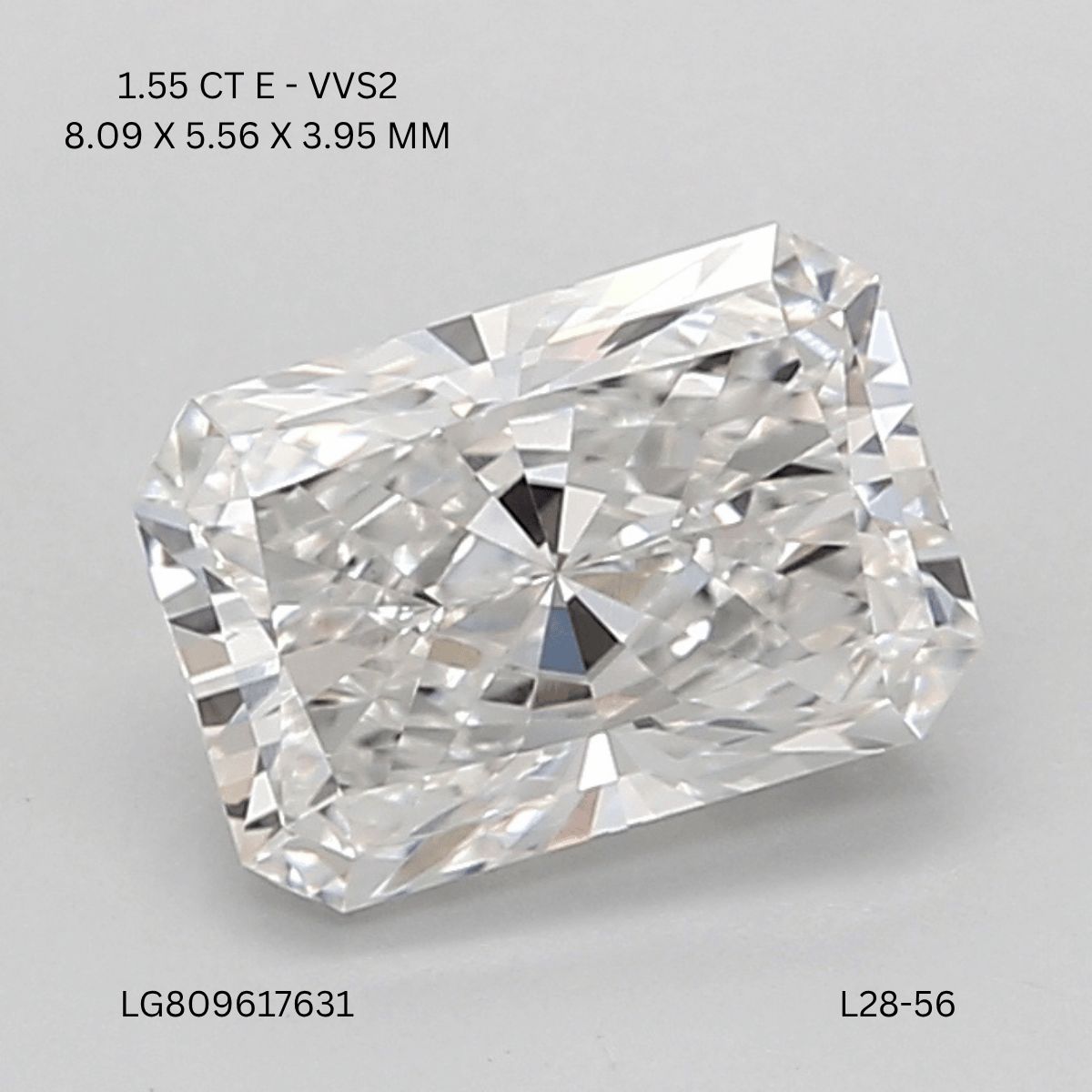 1.55 ct. radiant Lab Grown Diamond front image