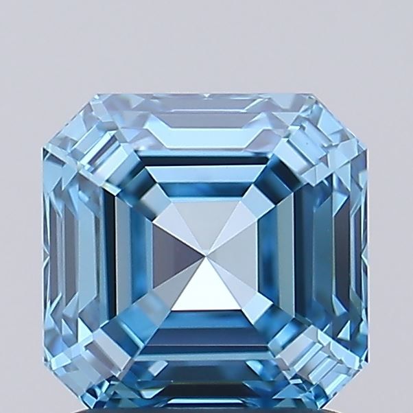1.52 CT Fancy Vivid Blue ASSCHER