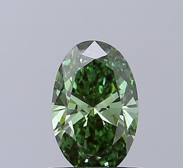 0.81 CT Fancy Vivid Green OVAL
