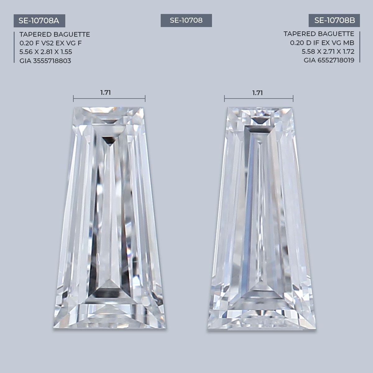 0.2 ct Tapered baguette Diamond