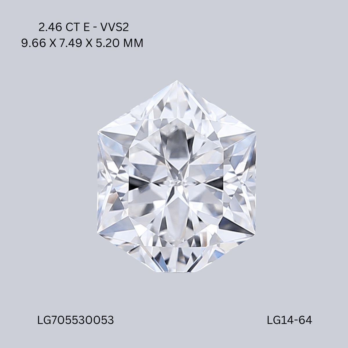 2.46 ct lab-grown Hexagonal Diamond