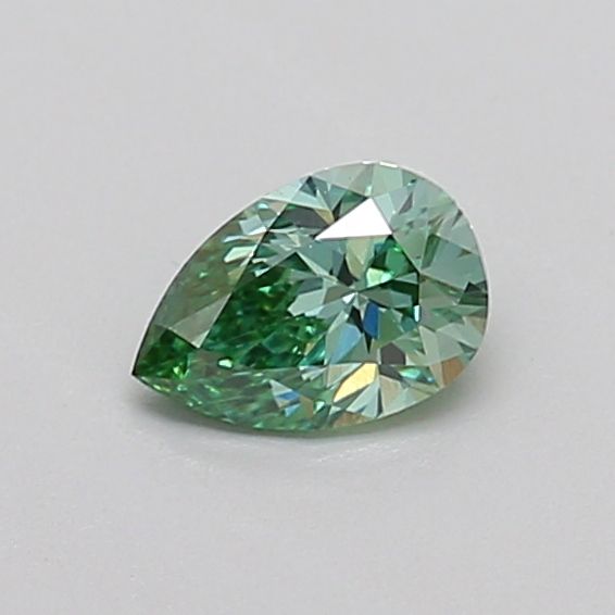 0.32 CT Fancy Vivid Green PEAR