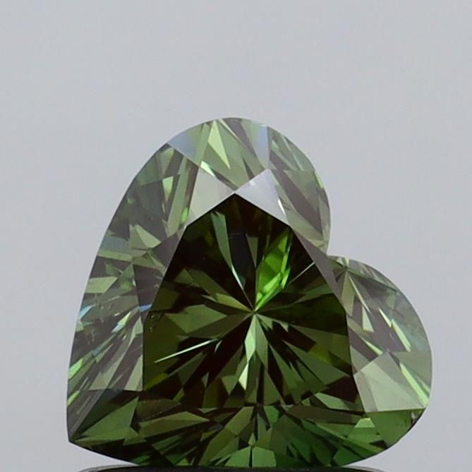 1.0 CT Fancy Vivid Green HEART