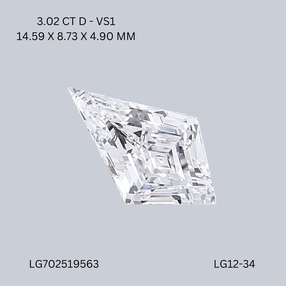 3.02 ct lab-grown Kite Diamond