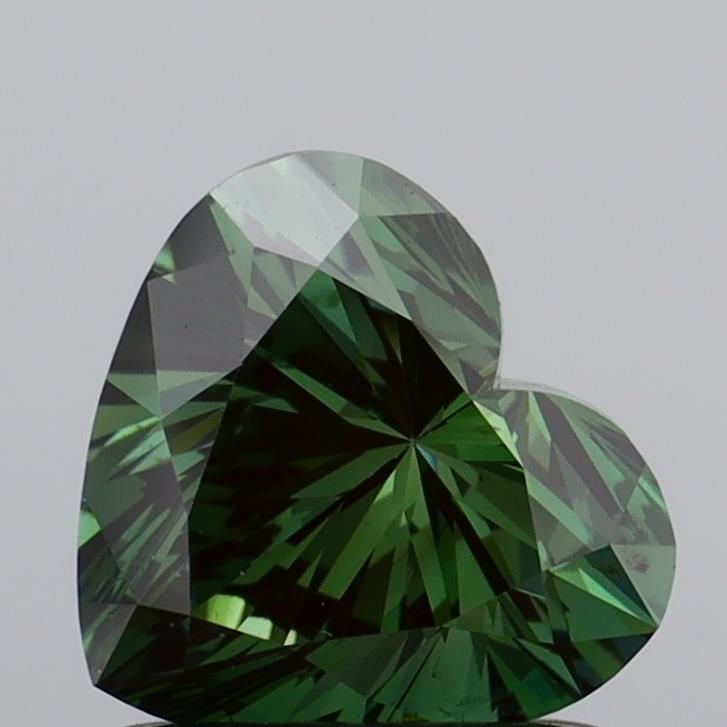 1.0 CT Fancy Vivid Green HEART