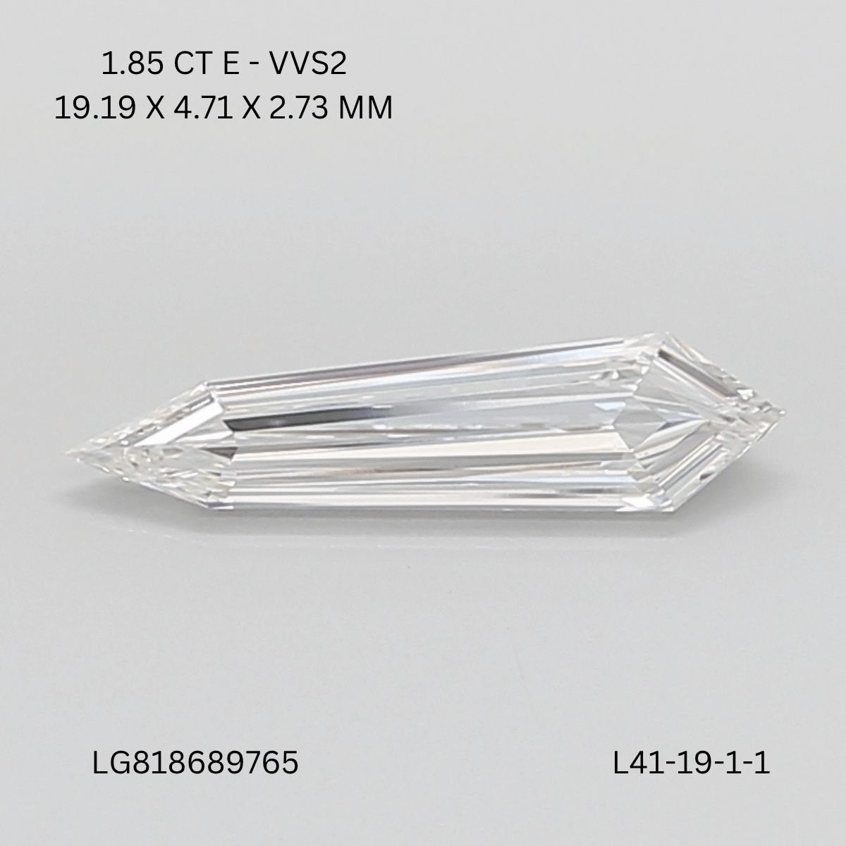 1.85 ct lab-grown Shield Diamond