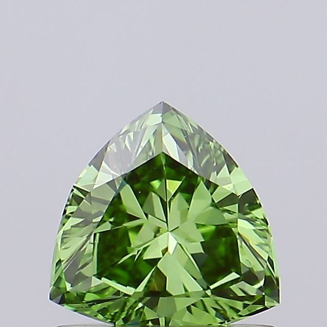 0.63 CT Fancy Vivid Green TRIANGULAR