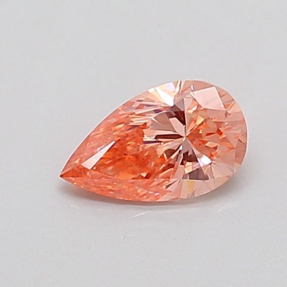 0.37 CT Fancy Vivid Orangey Pink PEAR