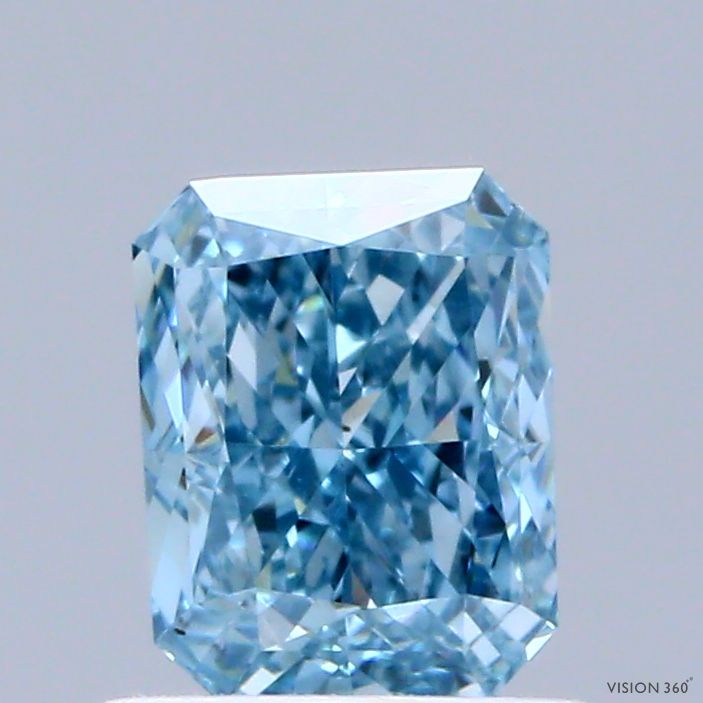 0.94 CT Fancy Vivid Greenish Blue RADIANT