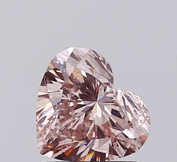 1.0 CT Fancy Brownish Pink HEART