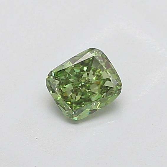 0.57 CT Fancy Vivid Green CUSHION MODIFIED
