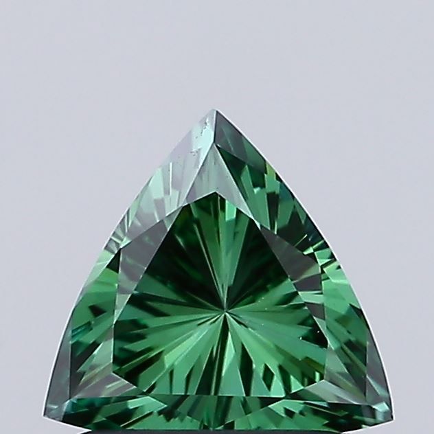 0.65 CT Fancy Vivid Green TRIANGULAR