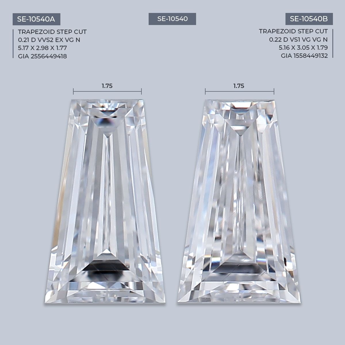 0.21 ct Tapered baguette Diamond