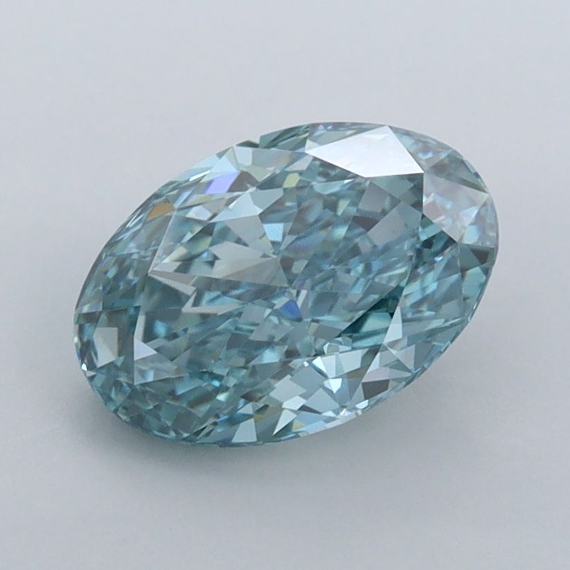 1.6 CT Fancy Vivid Greenish Blue OVAL