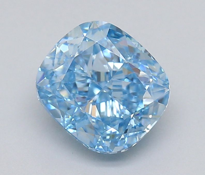 1.53 CT Fancy Vivid Blue CUSHION MODIFIED