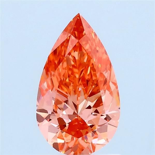 1.0 CT Fancy Vivid Orange Pink PEAR
