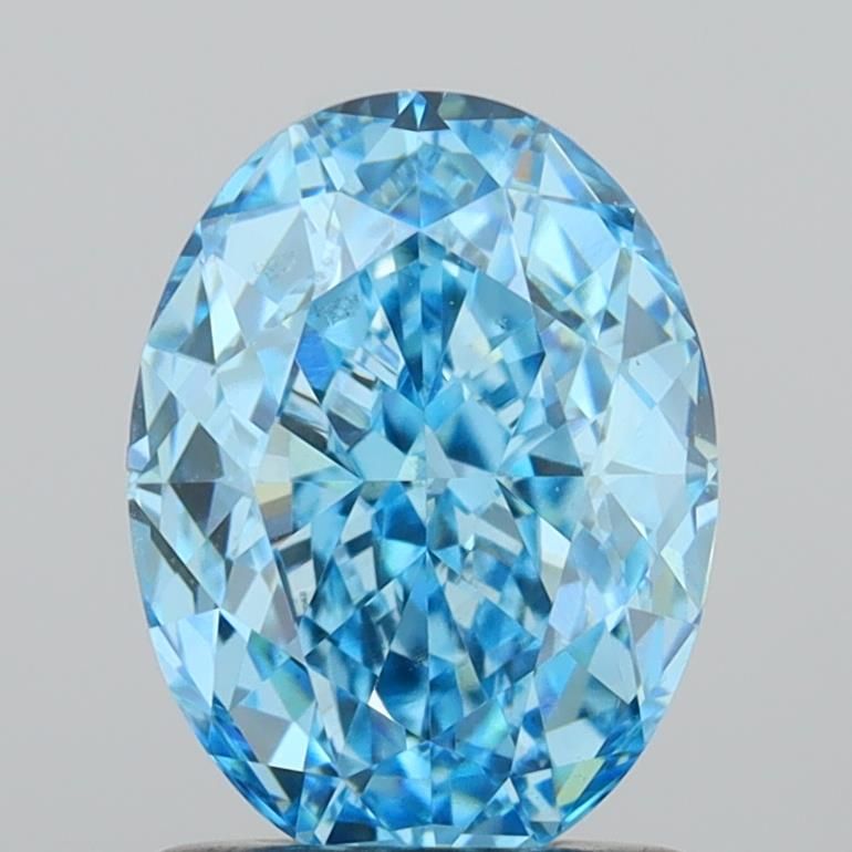 1.53 CT Fancy Vivid Blue OVAL