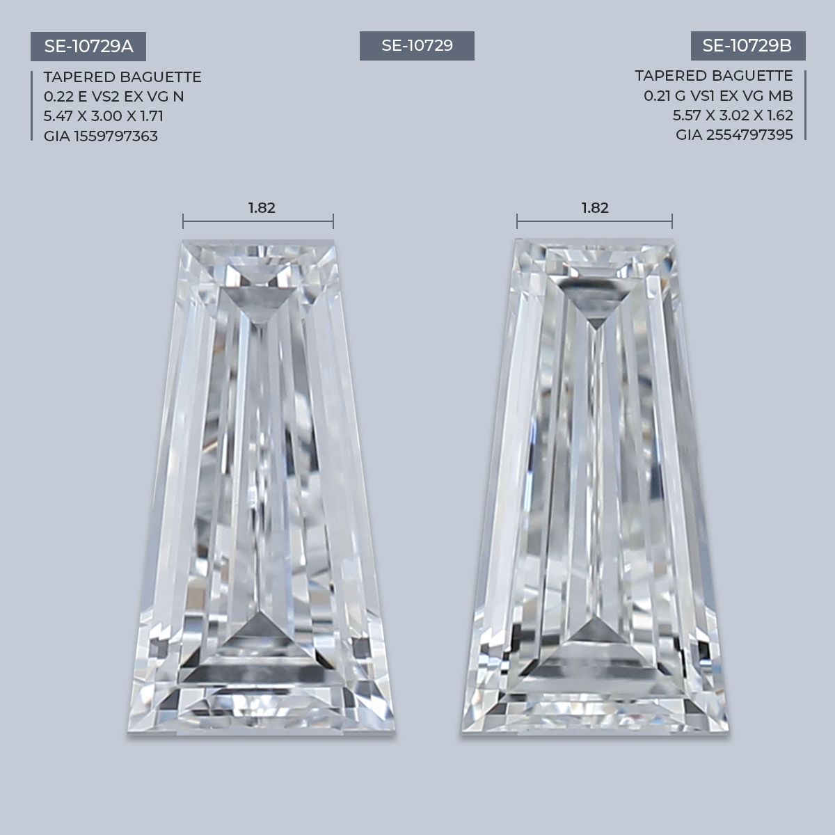0.22 ct Tapered baguette Diamond