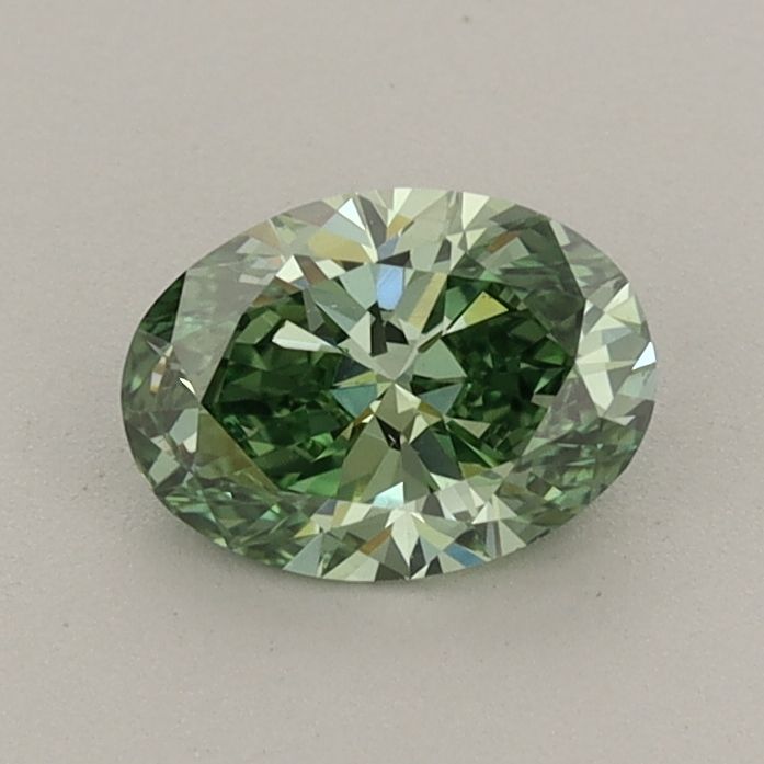 0.65 CT Fancy Vivid Green OVAL