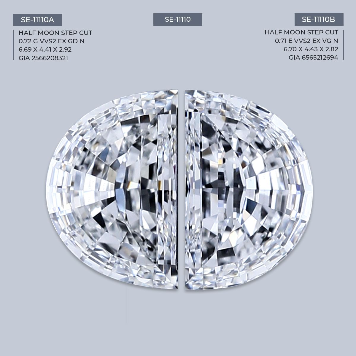 0.71 ct Half moon Diamond
