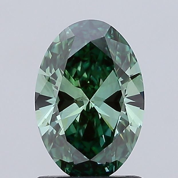 1.27 CT Fancy Vivid Green OVAL