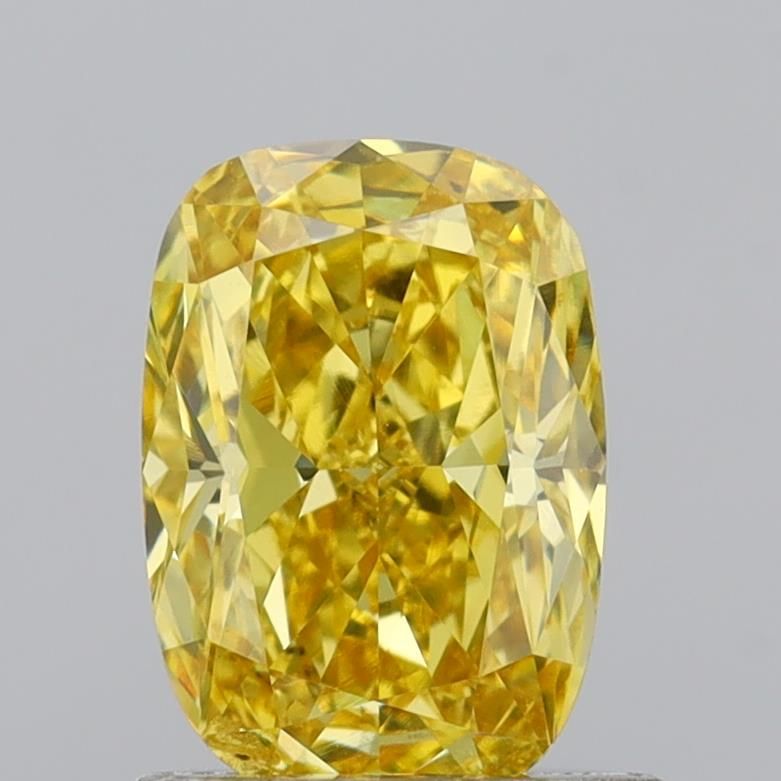 0.91 CT Fancy Vivid Yellow CUSHION MODIFIED