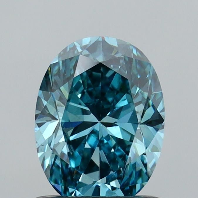 1.0 CT Fancy Vivid Greenish Blue OVAL