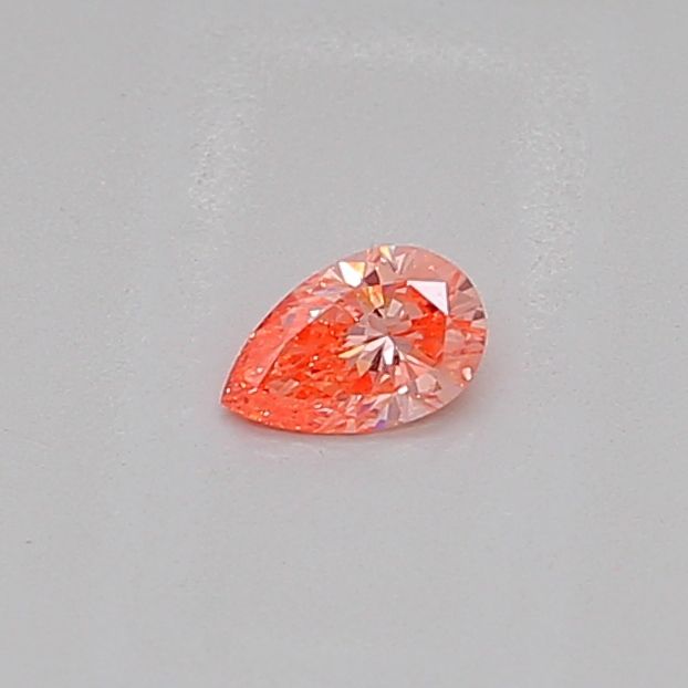 0.19 CT Fancy Vivid Orangey Pink PEAR