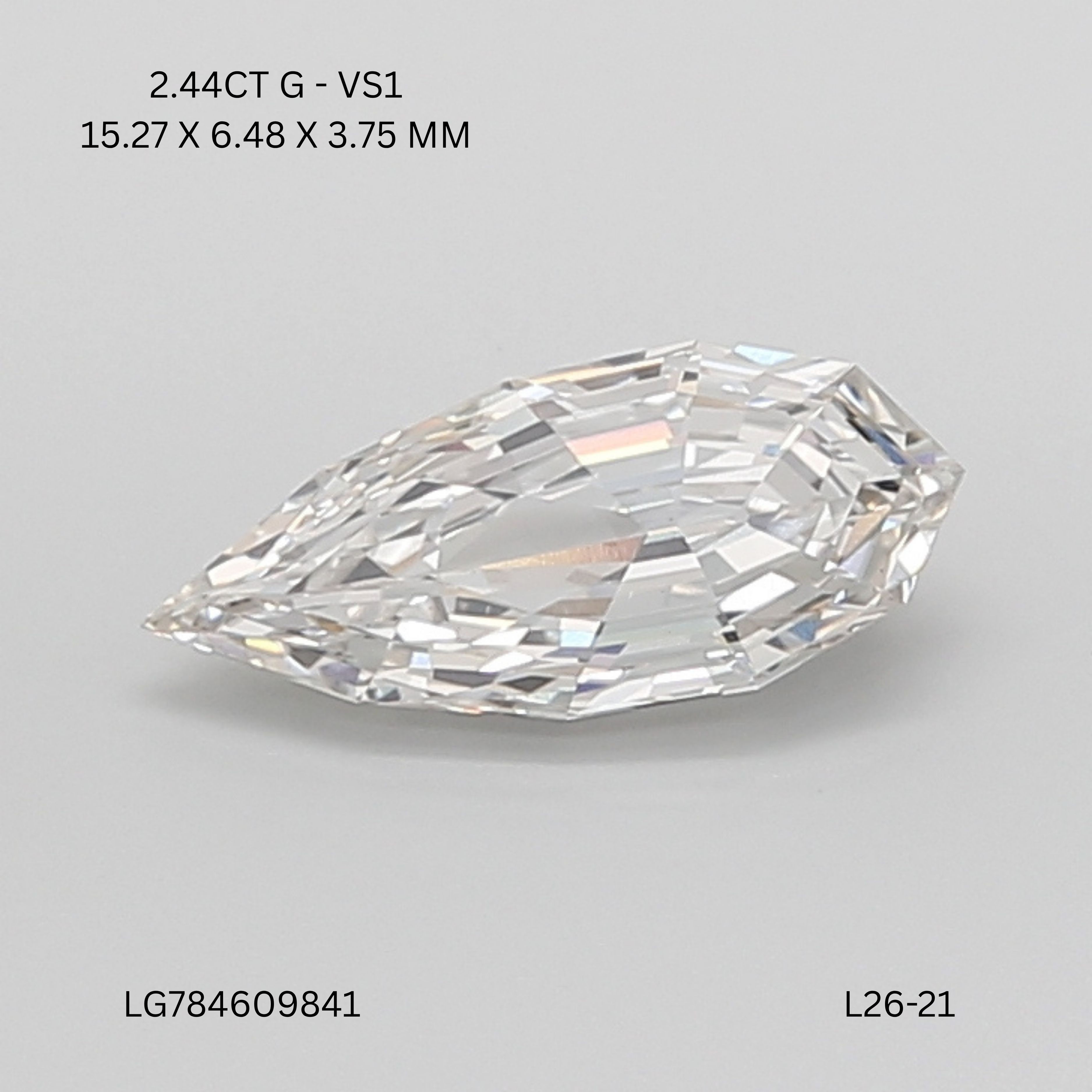 2.44 ct. pear Lab Grown Diamond front image