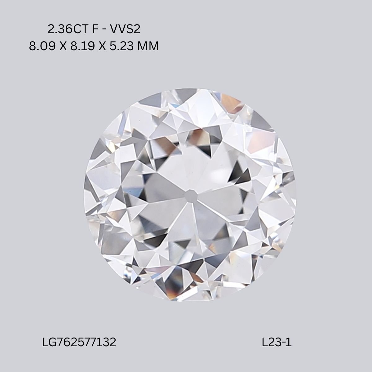 2.36 ct. round Lab Grown Diamond front image