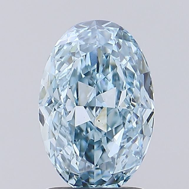 1.52 CT Fancy Vivid Greenish Blue OVAL