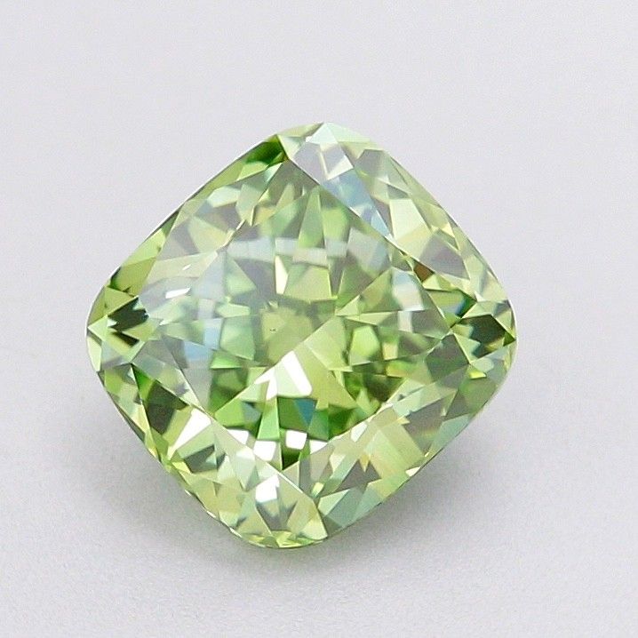 1.53 CT Fancy Vivid Green CUSHION MODIFIED