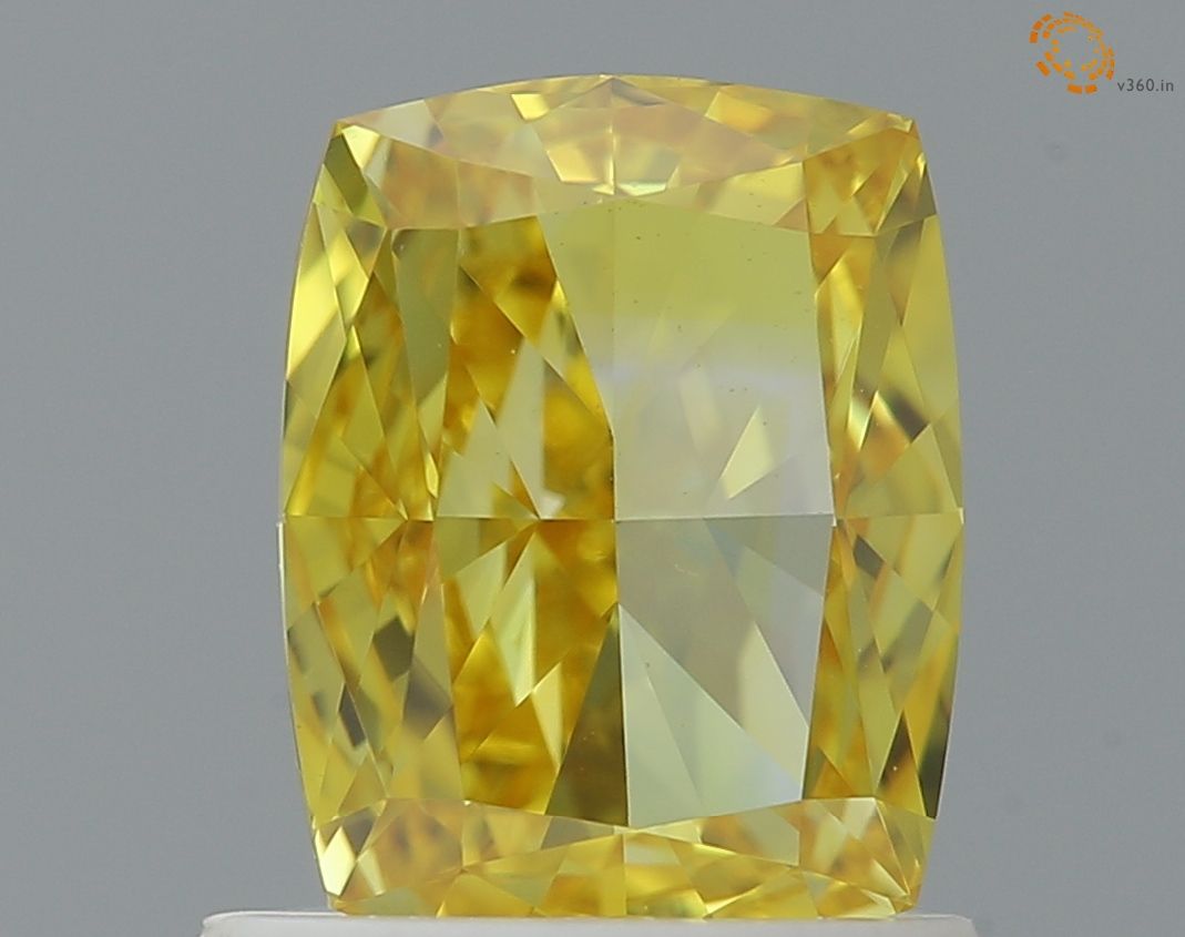 1.01 CT Fancy Vivid Yellow CUSHION BRILLIANT