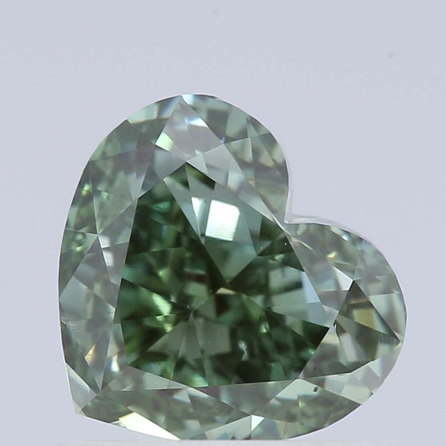 1.0 CT Fancy Vivid Green HEART