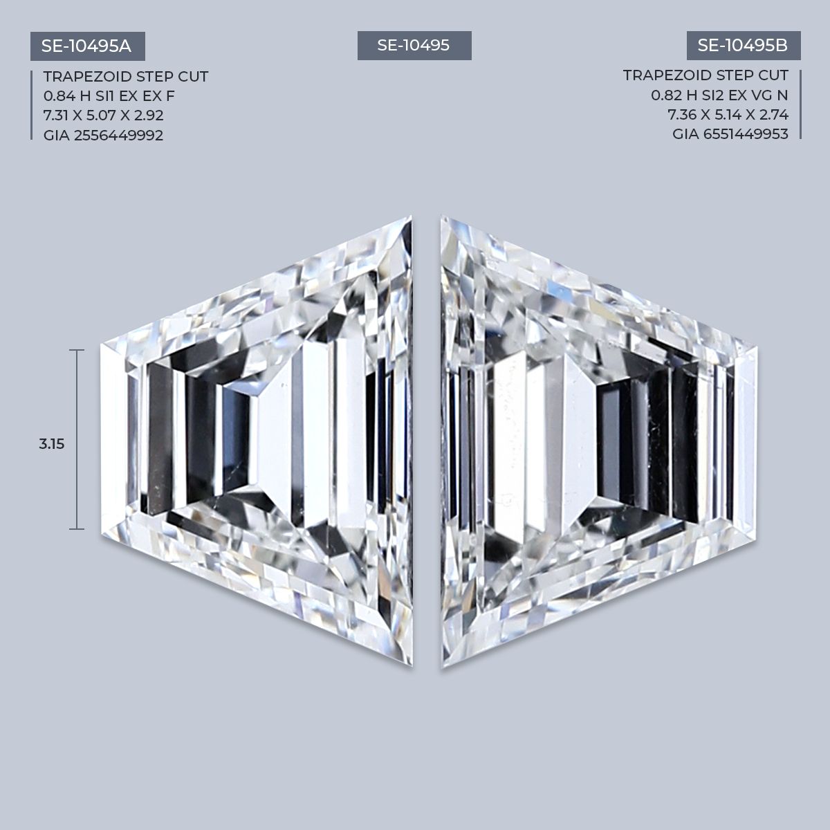 0.82 ct Trapezoid Diamond