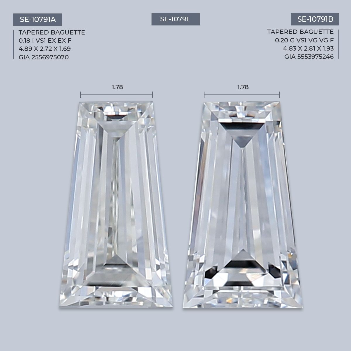 0.2 ct Tapered baguette Diamond